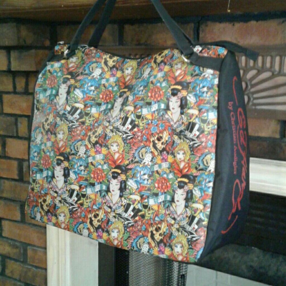 Ed hardy kiss of death tote